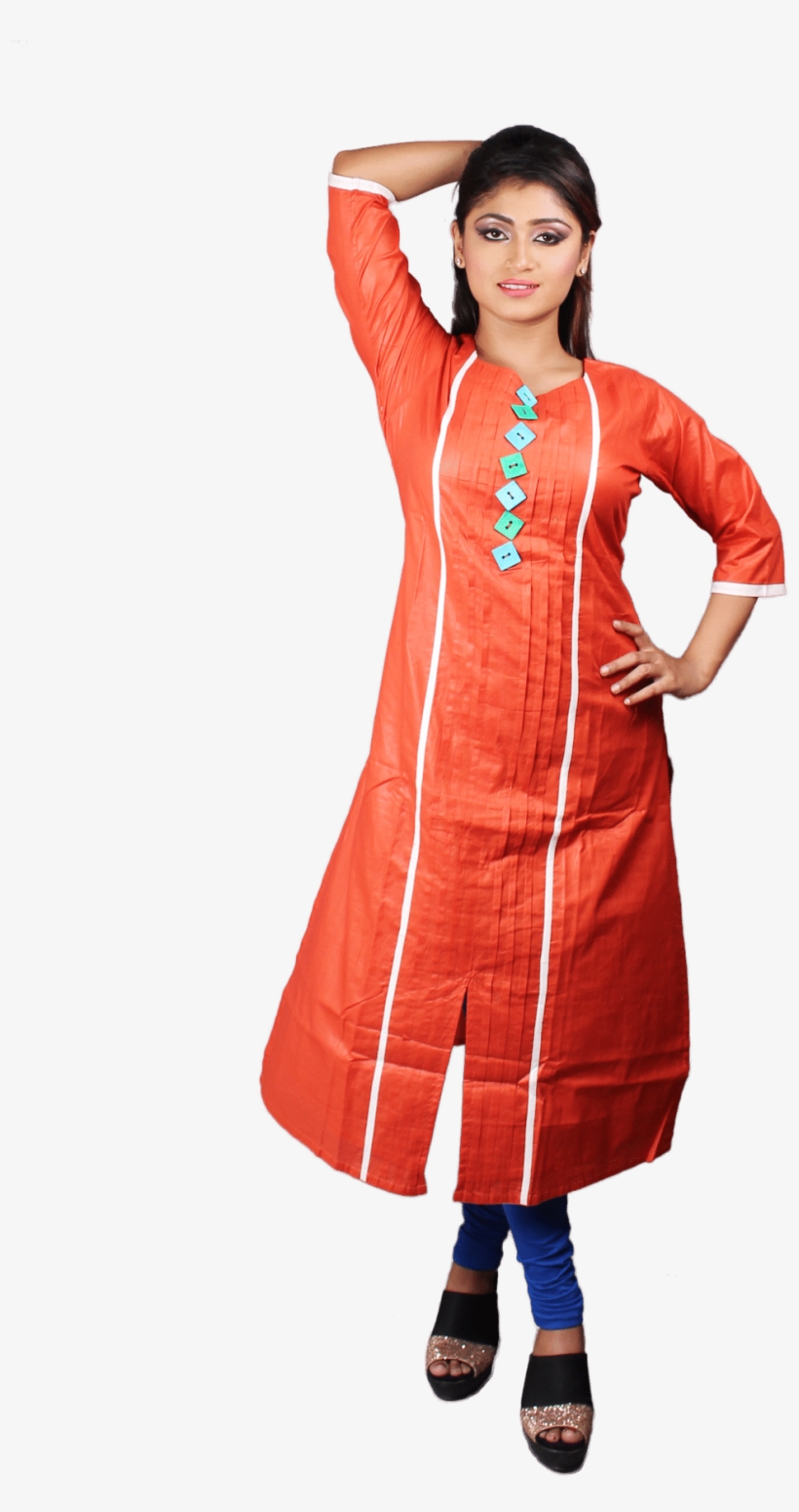 3/4 Sleeve Long Kurti - Costume, transparent png download