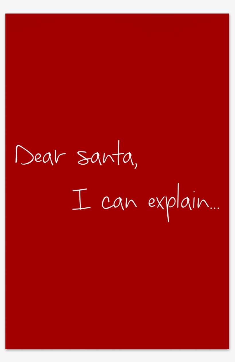 Dear Santa Red Christmas Card - Calligraphy, transparent png download