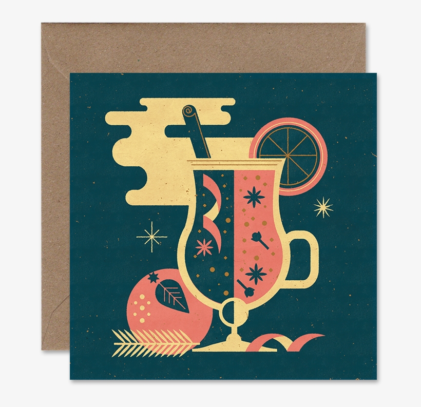 Mulled Wine Christmas Card - Calligraphy, transparent png download