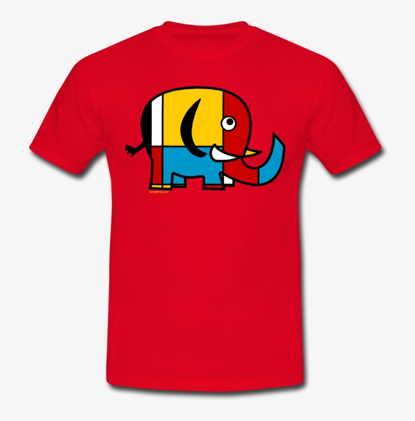 Men's Red Elephant T-shirt From Laughing Lion Design - Shirt, transparent png download
