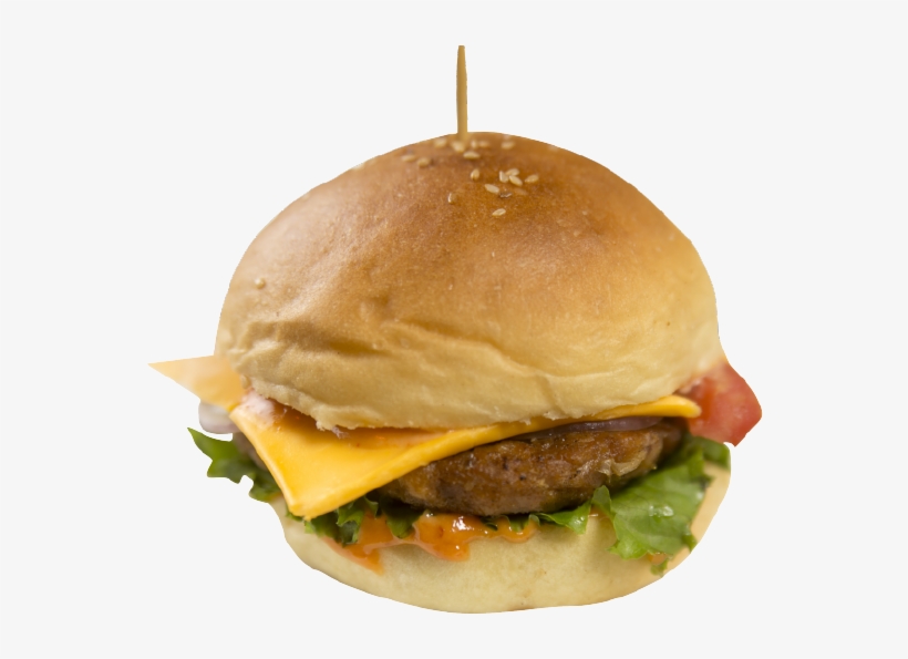 Chicken Cheese Burger - Fast Food, transparent png download