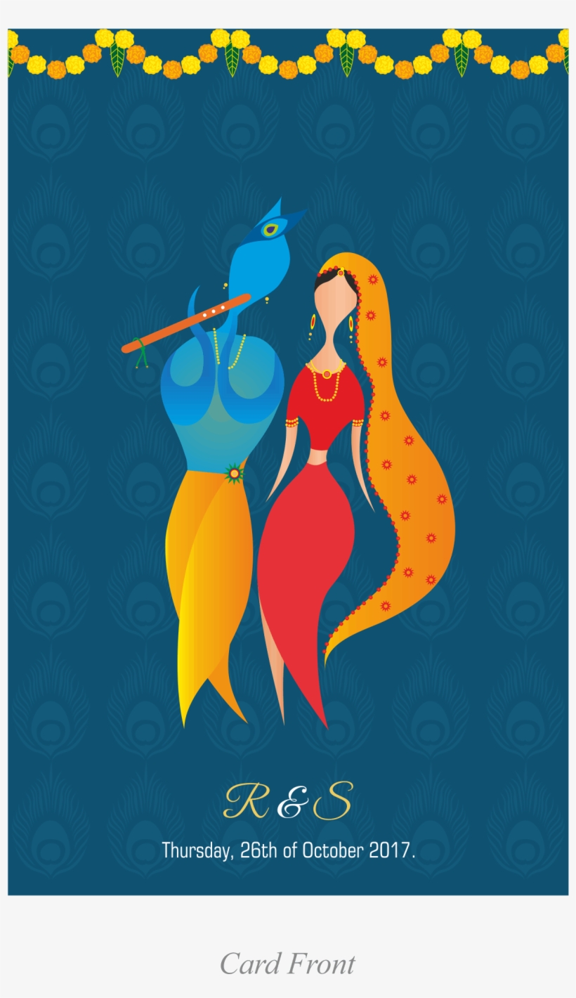 Radha Krishna Dressed Up Retro - Poster, transparent png download