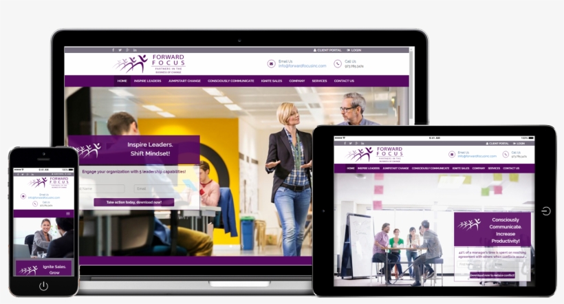 Design Sample Forward Focus Responsive Web Design - Online Advertising, transparent png download