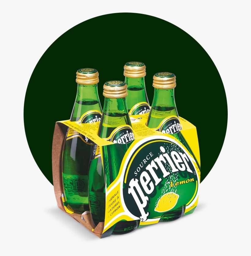 Perrier Sparkling Water, Lemon, 330ml Glass Bottle</br> - Perrier Carbonated Water Cake, transparent png download