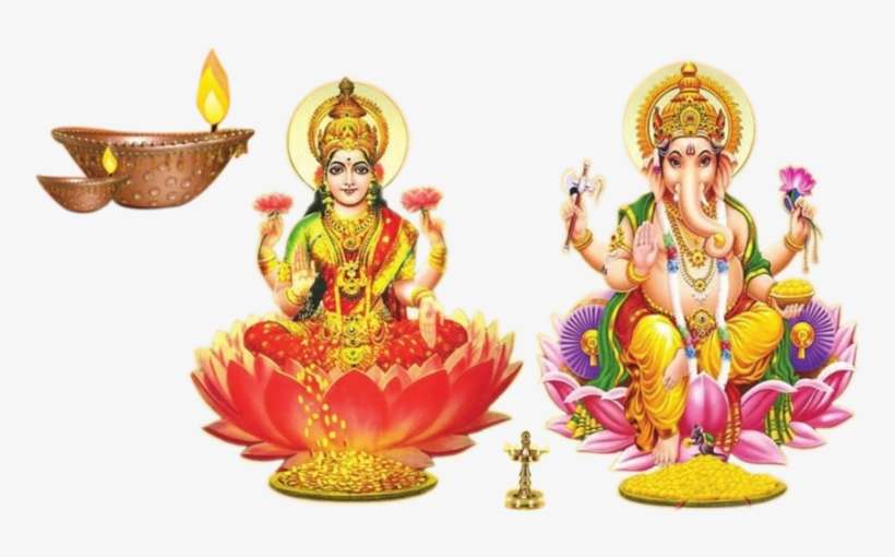 God Laxmi Ganesh Diwali Desig - Laxmi And Ganesh Png, transparent png download