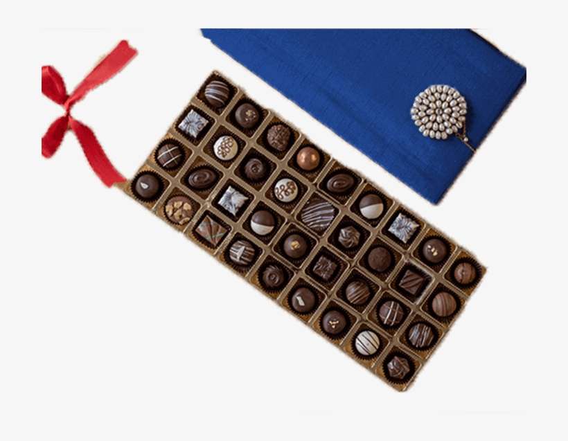 Jus' Trufs Assorted Pralines Diwali Designer Silk Box - Chocolate, transparent png download