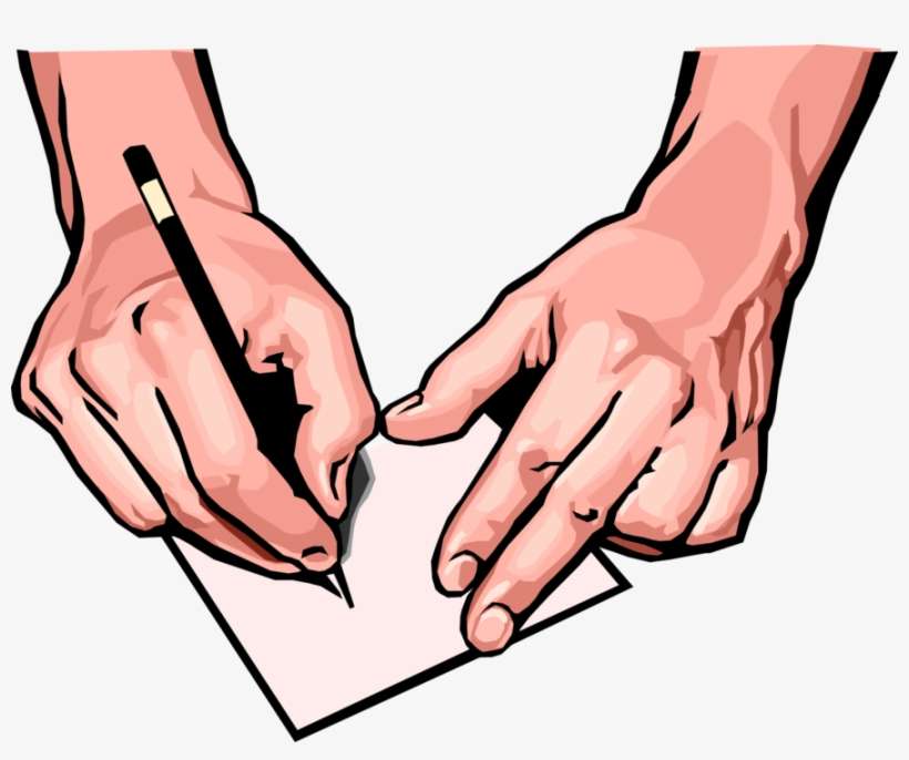 Banner Black And White Library Hands With Pen Writes, transparent png download