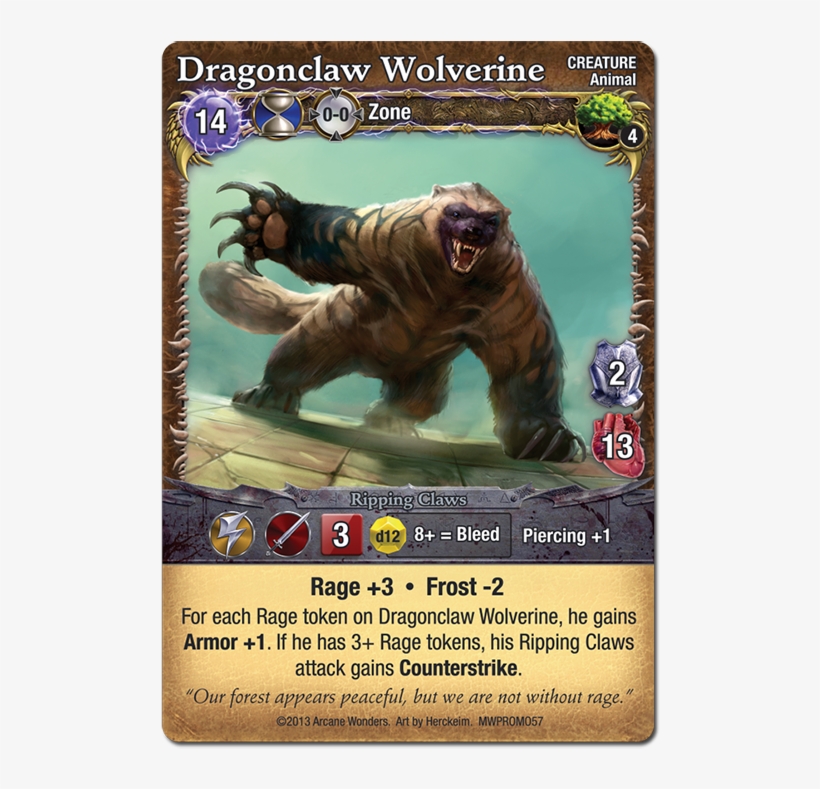 Dragonclaw Wolverine - Mage Wars Promo, transparent png download