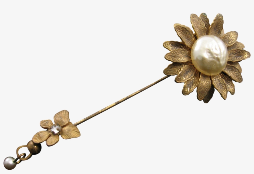 Miriam Haskell Flower Stick Pin - Earrings, transparent png download