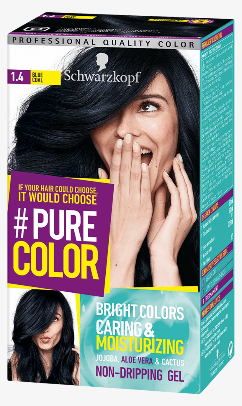 Pure Color Com Baseline 1 4 Blue Coal - Raven Black Pure Color Schwarzkopf, transparent png download