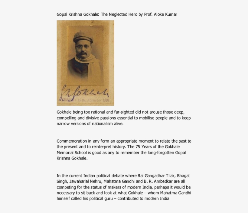 Docx - Gopal Krishna Gokhale, transparent png download