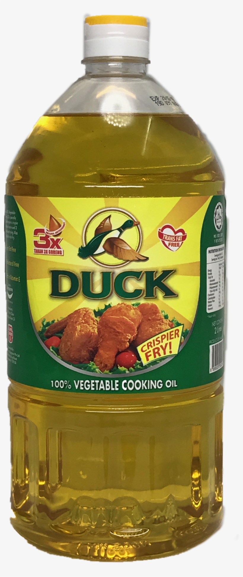 Duck 100% Vegetable Cooking Oil 2l - Plastic Bottle, transparent png download