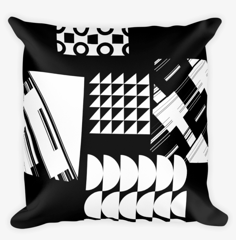 Black White Abstract Cushions With Reverse Printed - Pillow, transparent png download
