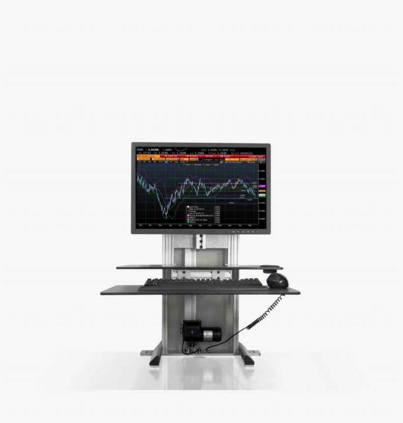 One Touch Sit-stand Single - Stand Up Desks 3 Monitors, transparent png download