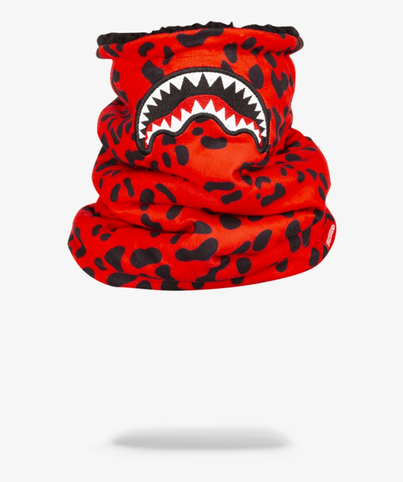 Sprayground- Red Leopard Neck Warmer Ski Mask - Sprayground Neck Warmer, transparent png download