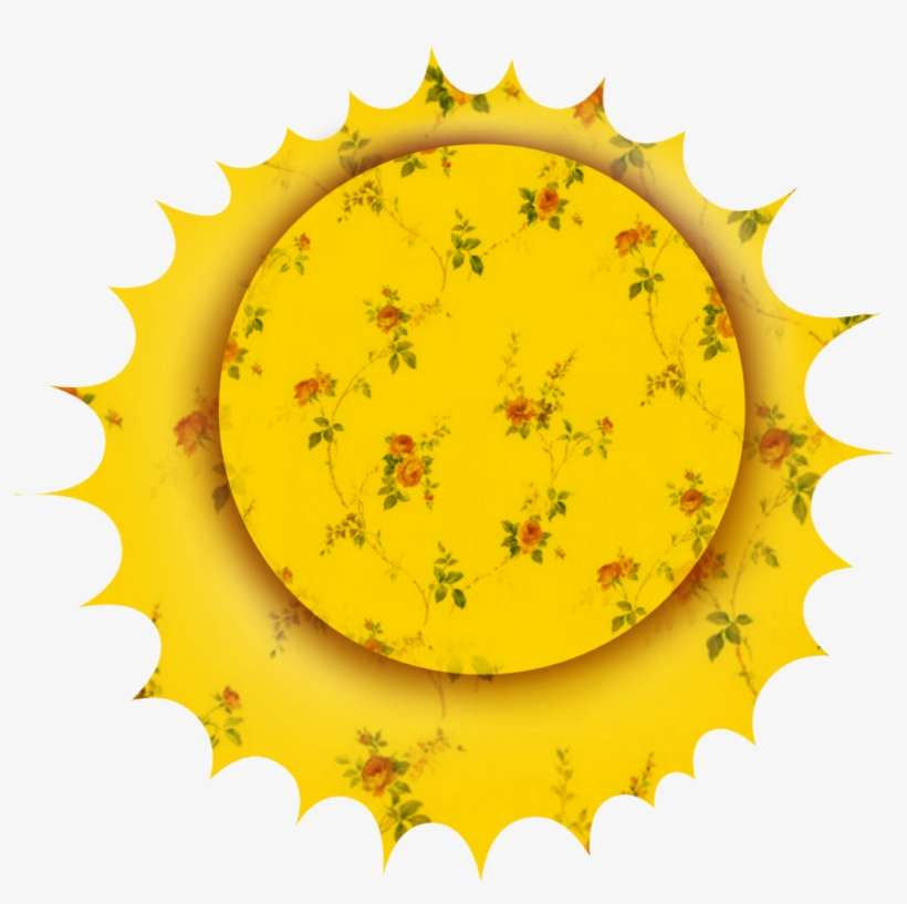 Sun Artsy Floral Yellow Wallpaper - Circle, transparent png download