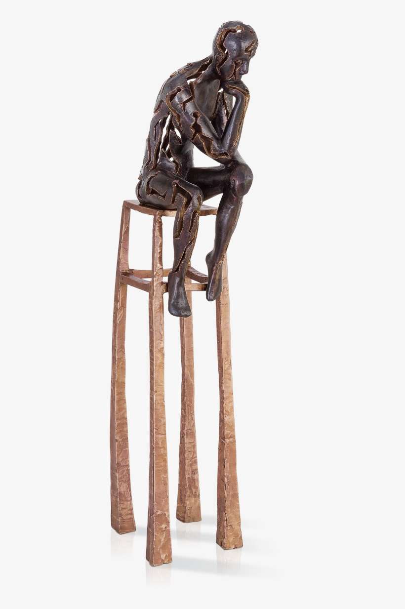 Bronzefigur Thinker Dark Von Michal Trpák - Statue, transparent png download