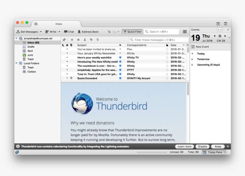 Thunderbird Will Load All Of Your Messages Which Can - Mozilla Thunderbird, transparent png download