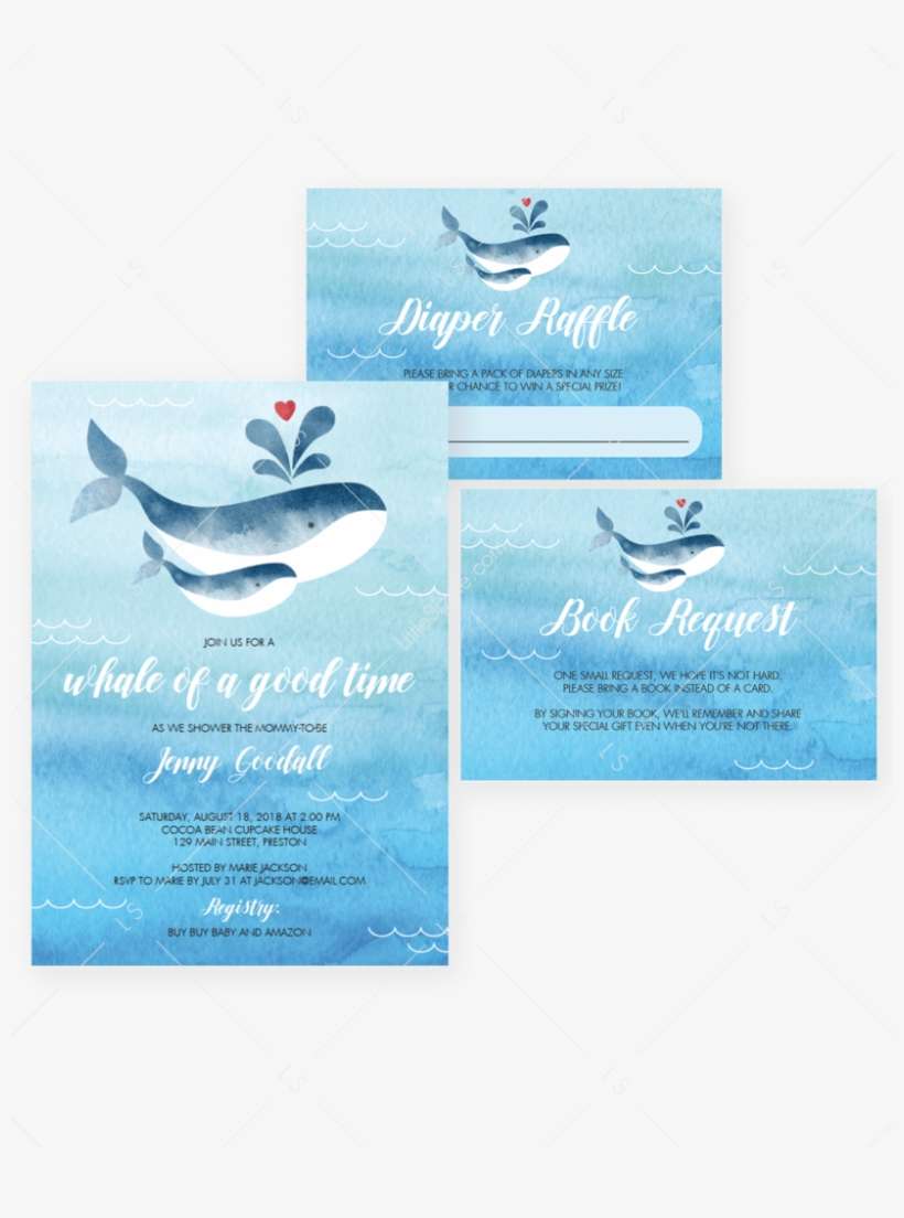 Whale Baby Shower Invitation Set By Littlesizzle - Seabird, transparent png download