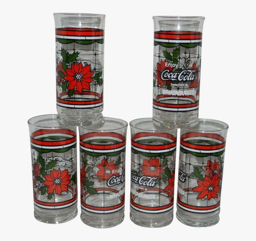 Vintage Coca-cola Whataburger Christmas Glasses - Poppy, transparent png download