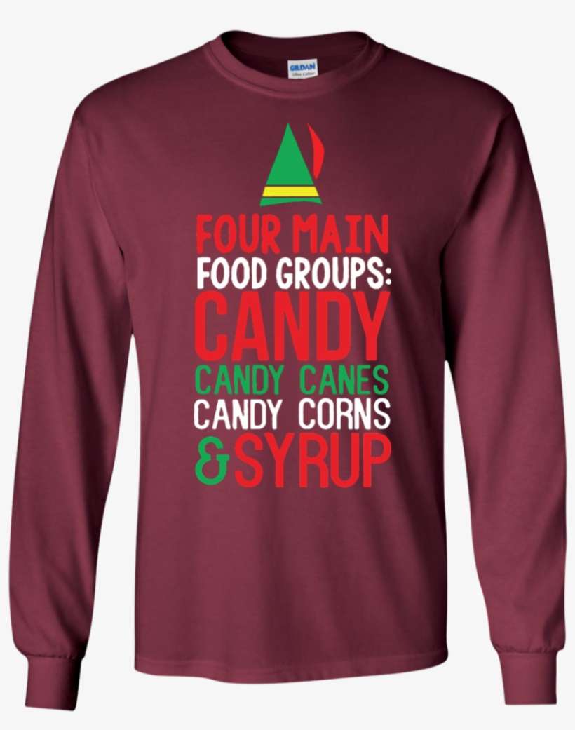 4 Main Food Groups Elf Buddy Christmas Holiday Movie - Loyola Sister Jean Shirt, transparent png download