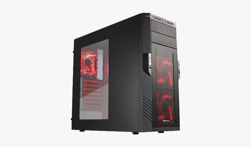 Red T28 Sharkoon Pc Gaming Tower Image - Sharkoon T28 Red, transparent png download