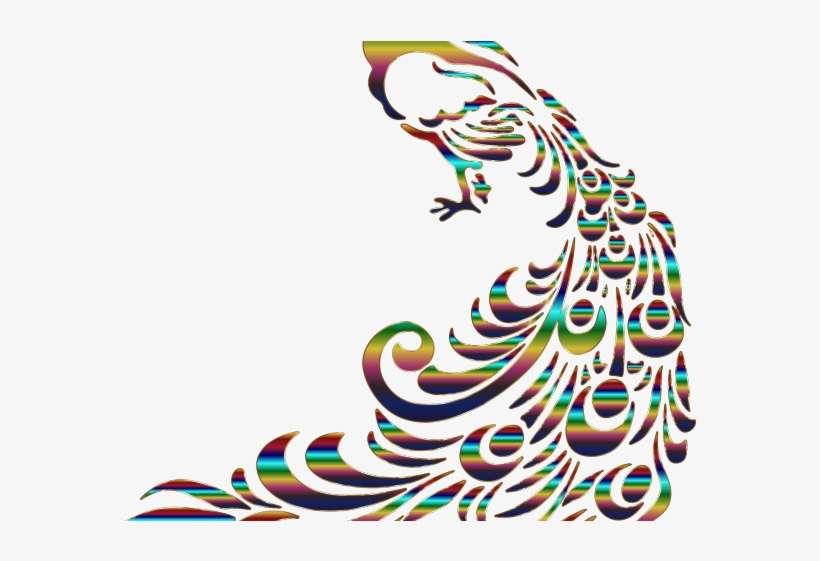 Peacock Clipart Png Format - Black And White Peacock Art, transparent png download