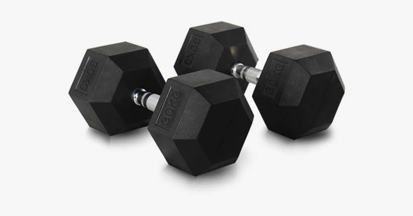 Gainmotion Black Hex Rubber Dumbbells 25kg Pair Gmdp-1725 - Dumbbell, transparent png download