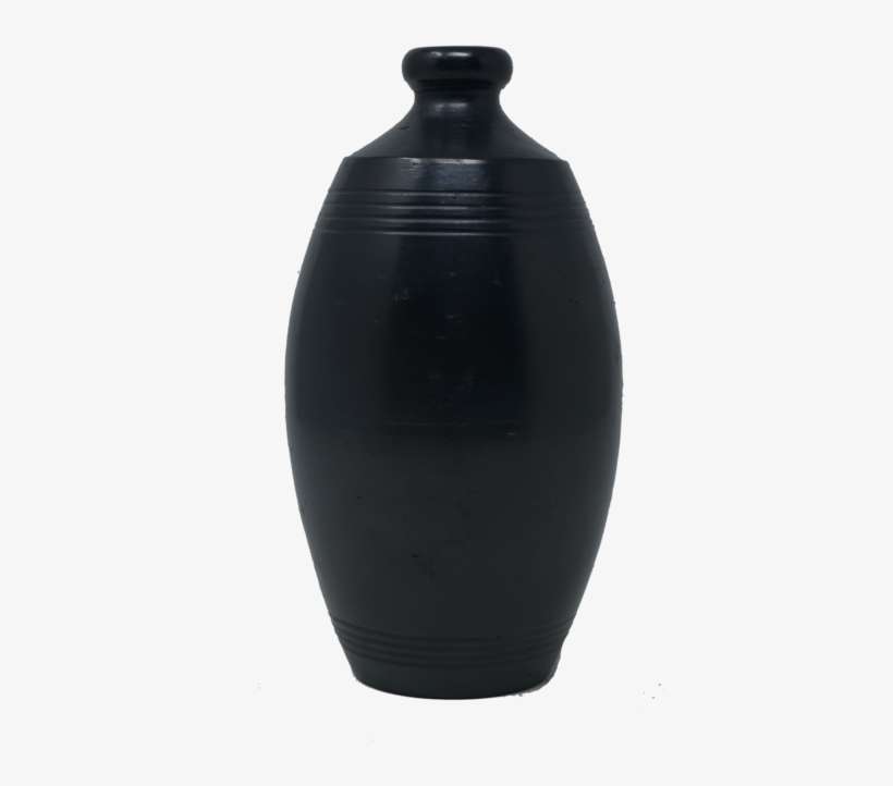 Black Pottery Oval Flower Vase - Vase, transparent png download