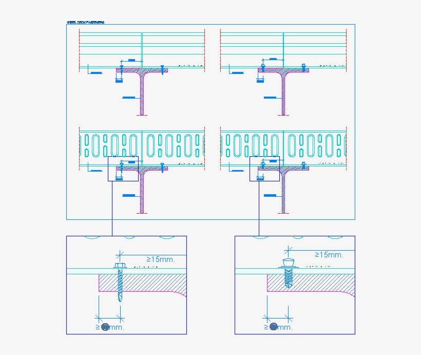 Steel Deck - Fasteners - Steel Deck Fastening Detail, transparent png download