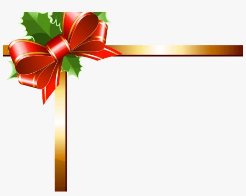 Free Png Download Gold Christmas Corner Border Png - Gold Christmas Ribbon Png, transparent png download