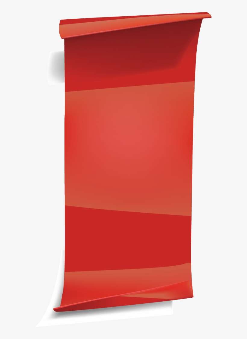 Red Ribbon Banner With Twist End - Paper, transparent png download