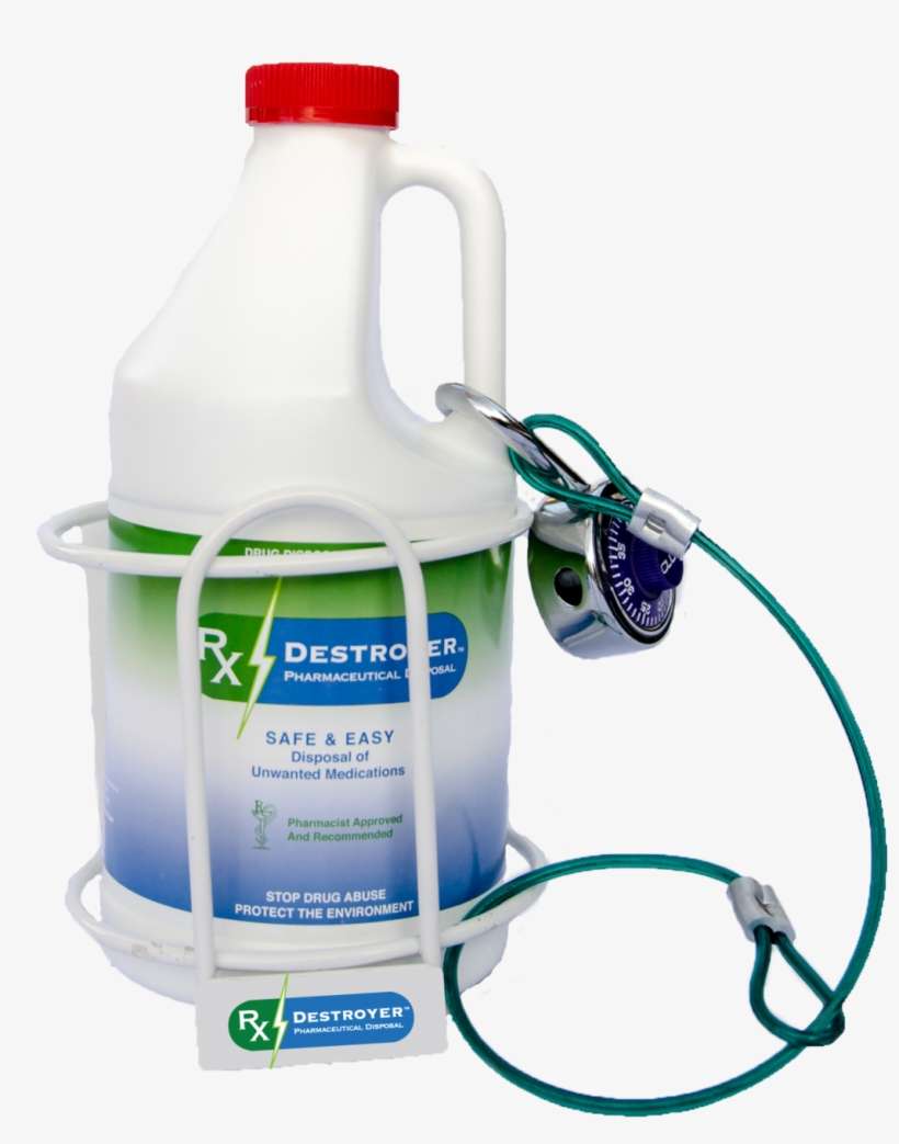 Rx Destroyer™ 64oz Wall Mount With Security Cable - Bottle, transparent png download