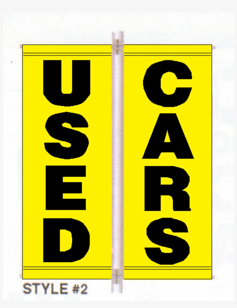 Used Cars Vinyl Pole Banner Set -yellow Background - Tv Style Rfactor, transparent png download