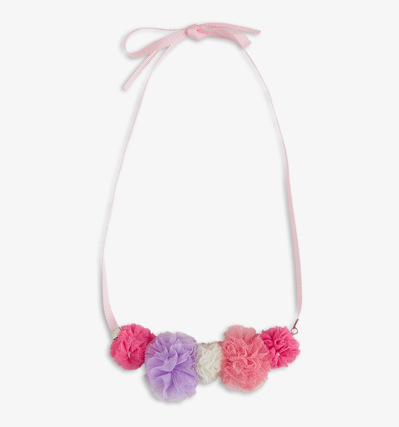 Necklace With Pom Poms Pink - Necklace, transparent png download
