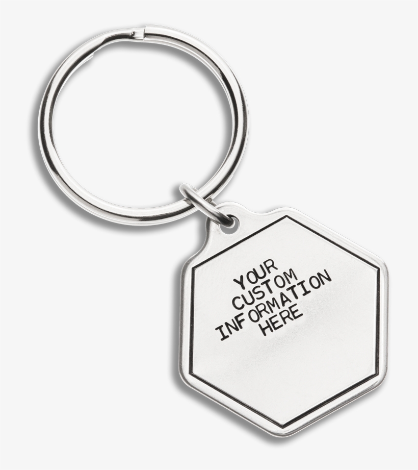 Large Hexagon Shape Id Key Tag - Keychain, transparent png download