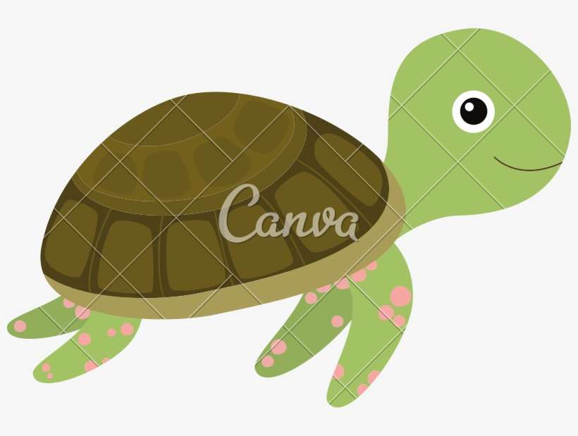 Cartoon Sea Turtle Cute - Canva, transparent png download