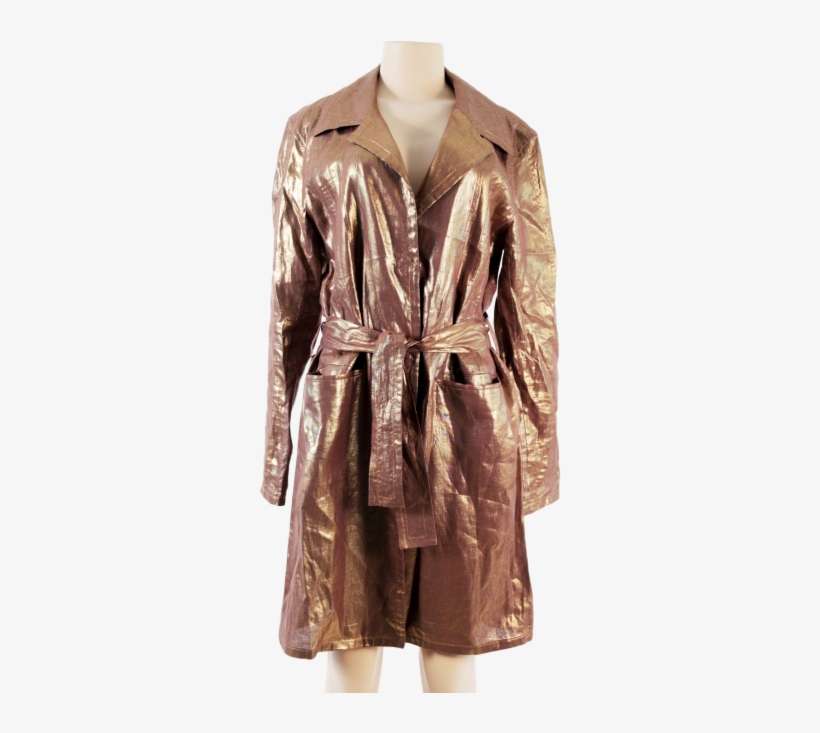Christian Dior Metallic Linen Trench Coat - Trench Coat, transparent png download