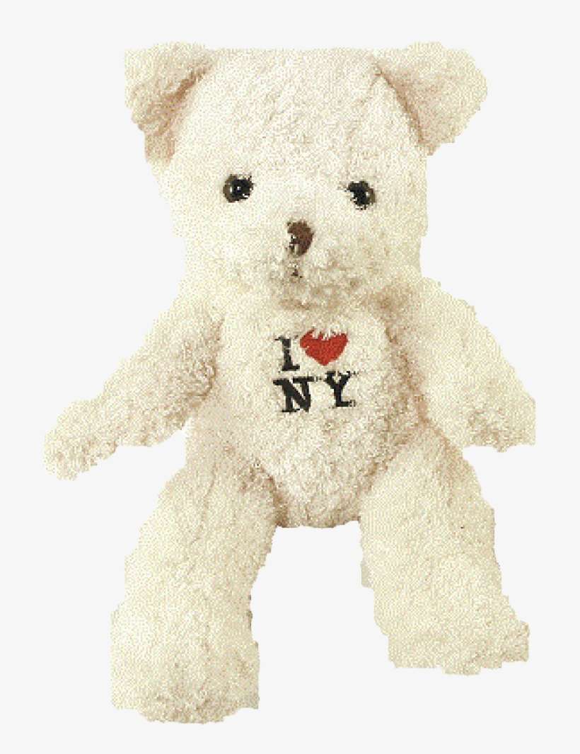 I Love Ny Cream Medium Sized Plush Teddy Bear Photo - Teddy Bear, transparent png download