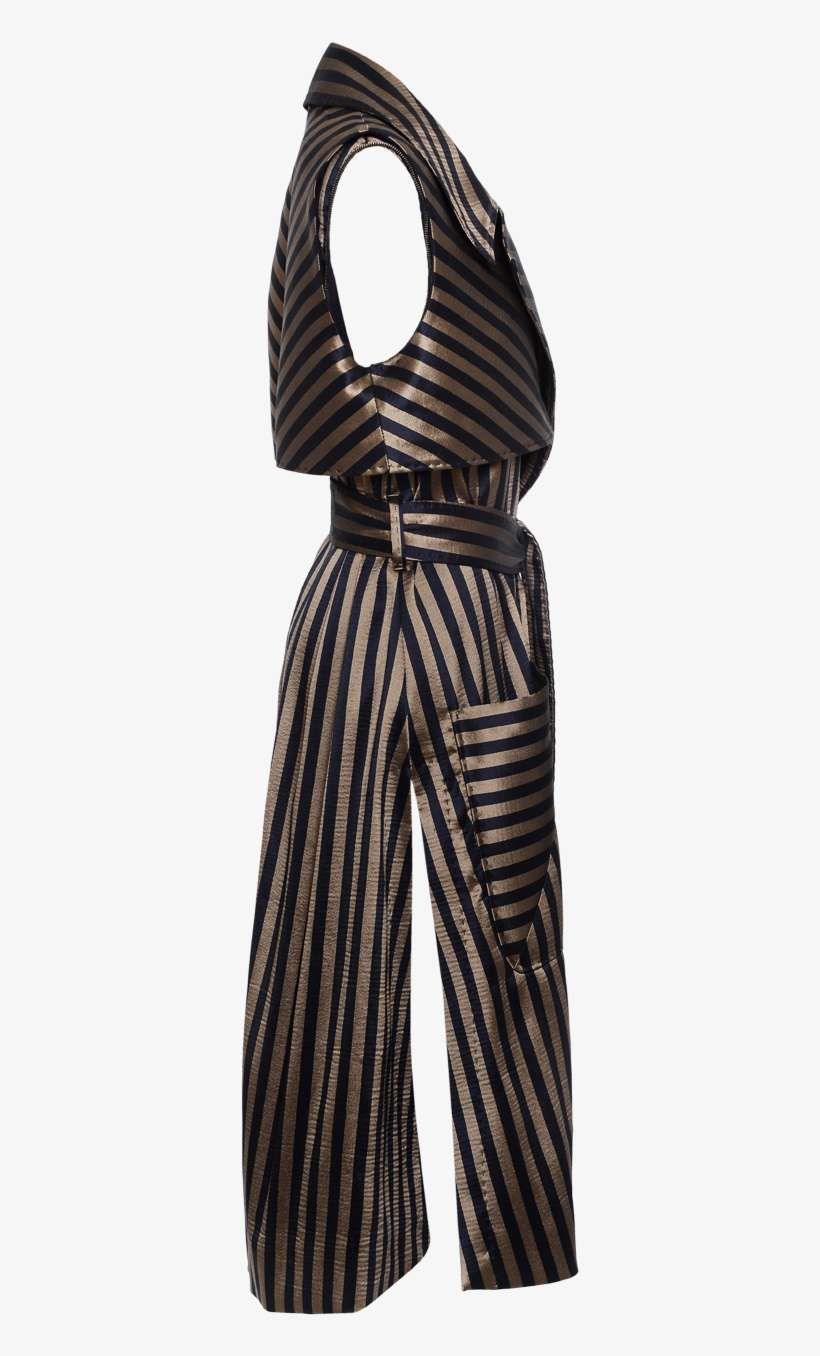 The Kyra Satin Striped Trench Coat - One-piece Garment, transparent png download