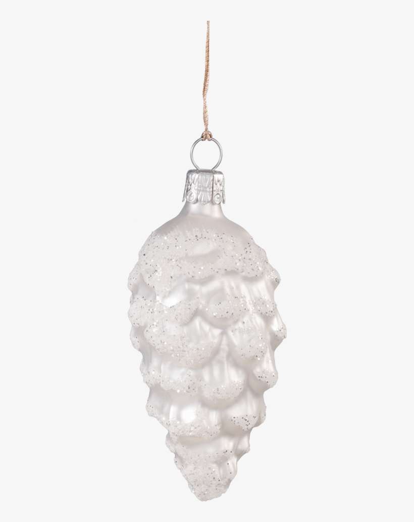 Glass Ornament Cone White/glitter - Ceiling Fixture, transparent png download