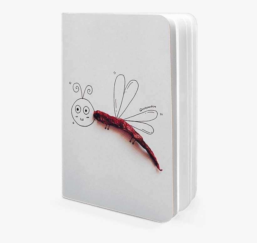 Dailyobjects Red Butterfly A5 Notebook Plain Buy Online - Dragonfly, transparent png download