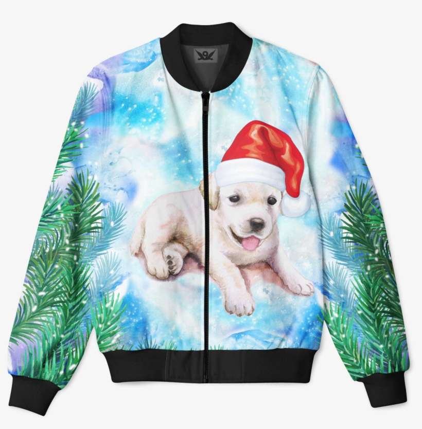 Christmas Golden Retriever Puppy - Jaqueta Holografica Infantil, transparent png download