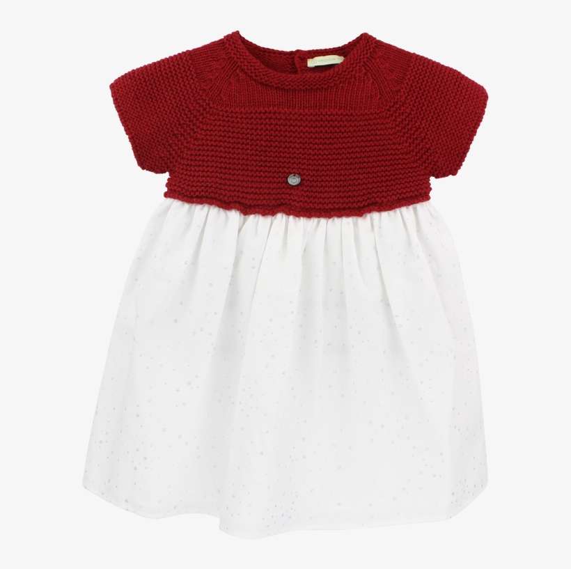 Wedoble Red Dress With Silver Polka Dot Print - Sweater, transparent png download