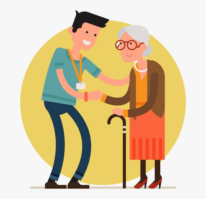 Medicinal Clipart Elderly Care - Volunteering With Elderly Free, transparent png download