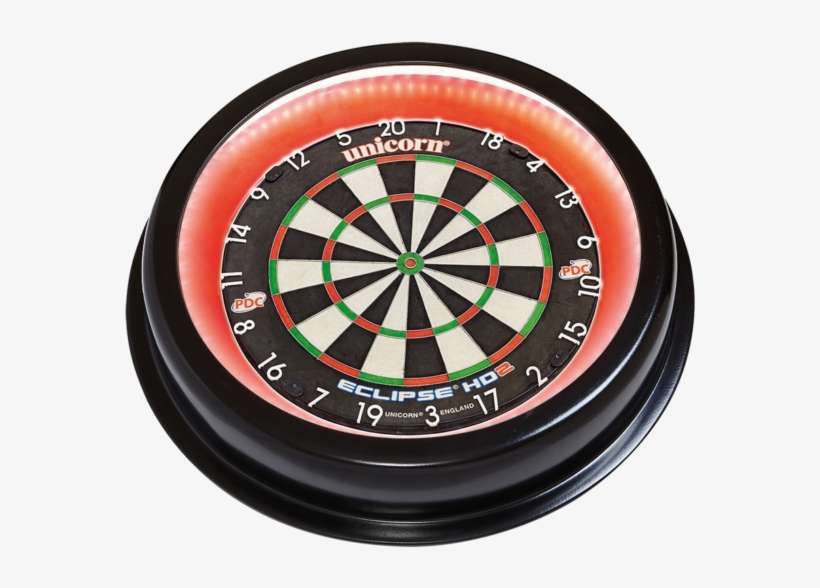 Unicorn Led Pro Solar Surround Slimline Dartboard Red - Dart Board, transparent png download