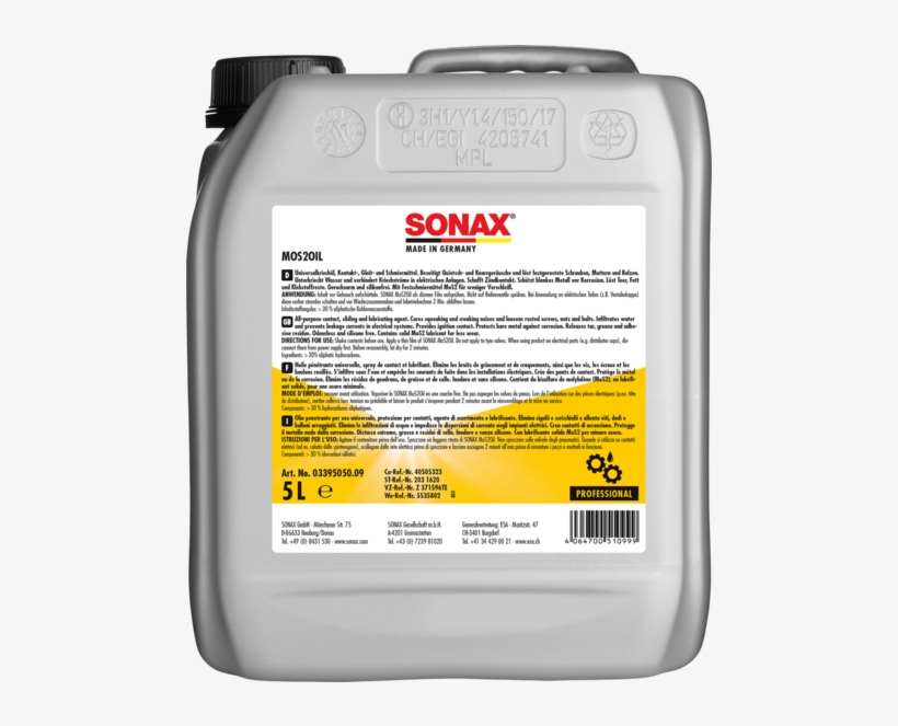 03395050 - Sonax Mos2oil - Sonax Special Conservation Wax, transparent png download