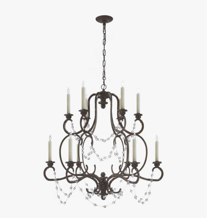 Lombardy Double Tier Chandelier In Rusted Steel - Chandelier, transparent png download