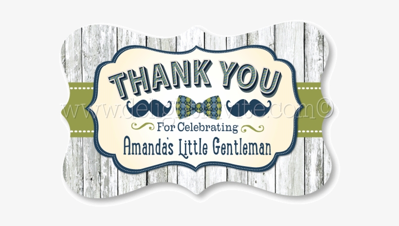 Hipster Boy Mustache And Bow-tie Baby Shower Favor - Label, transparent png download