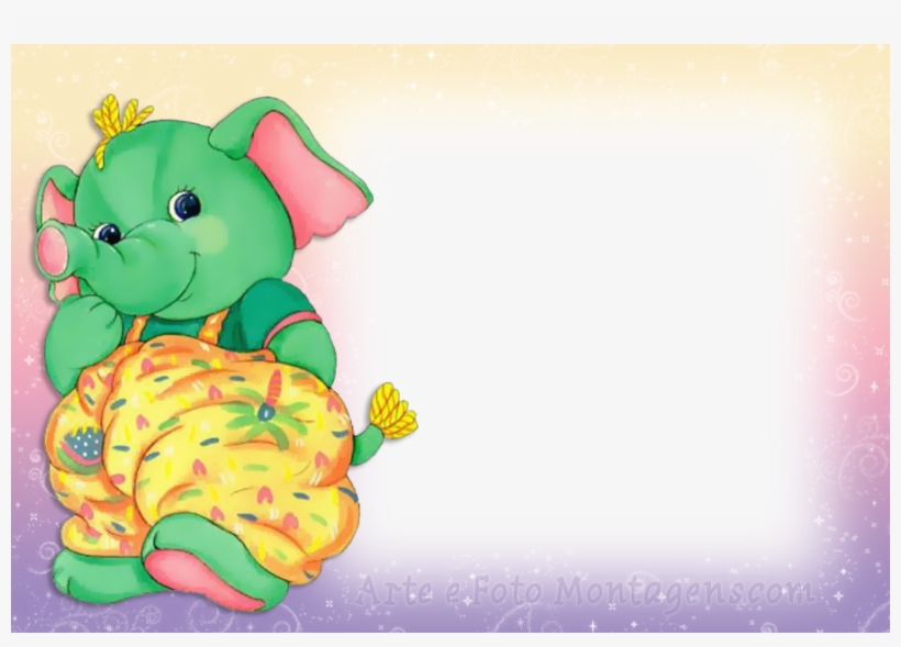 Elefante - Moldura Para Foto Elefante, transparent png download